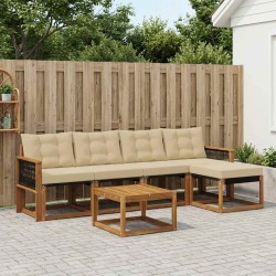Ensemble de canapés d'extérieur 6 pcs Naturel et Beige 628043628043
