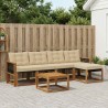 Ensemble de canapés d'extérieur 6 pcs Naturel et Beige 628043628043