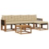 Ensemble de canapés d'extérieur 6 pcs Naturel et Beige 628043628043