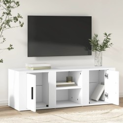 Meuble TV Blanc 100x31,5x35 cm Bois d'ingénierie 628044628044