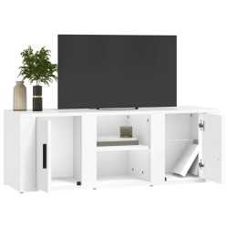 Meuble TV Blanc 100x31,5x35 cm Bois d'ingénierie 628044628044