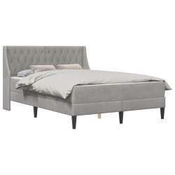 Cadre de lit avec matelas Gris clair 180 x 200 cm Velours 628045628045