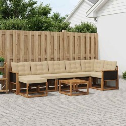 Ensemble de canapés d'extérieur 8 pcs Naturel et Beige 628046628046