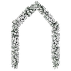Guirlande de Noël avec neige floquée Vert 10 m PVC 628047628047