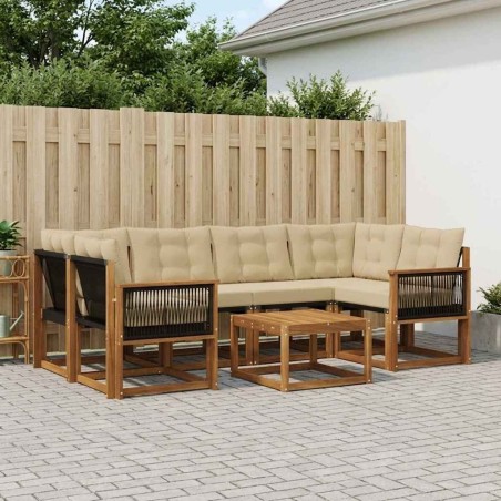 Ensemble de canapés d'extérieur 7 pcs Naturel et Beige 628054628054