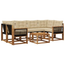 Ensemble de canapés d'extérieur 7 pcs Naturel et Beige 628054628054