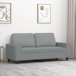Canapé à 2 places Gris clair 140 cm Tissu 628056628056