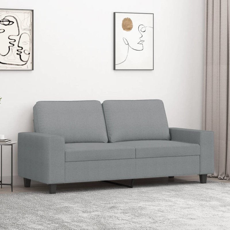Canapé à 2 places Gris clair 140 cm Tissu 628056628056