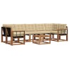 Ensemble de canapés d'extérieur 8 pcs Naturel et Beige 628061628061