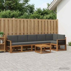 Ensemble de canapés d'extérieur 7 pcs Naturel et Anthracite 628062628062