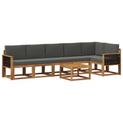 Ensemble de canapés d'extérieur 7 pcs Naturel et Anthracite 628062628062