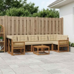 Ensemble de canapés d'extérieur 8 pcs Naturel et Beige 628063628063