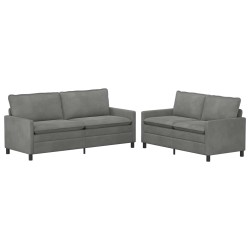 Ensemble de Canapés 2 pcs Gris foncé Velours 628067628067