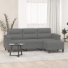 Canapé 3 places repose-pieds Gris foncé 180 cm Tissu microfibre 628069628069