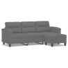 Canapé 3 places repose-pieds Gris foncé 180 cm Tissu microfibre 628069628069