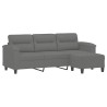 Canapé 3 places repose-pieds Gris foncé 180 cm Tissu microfibre 628069628069
