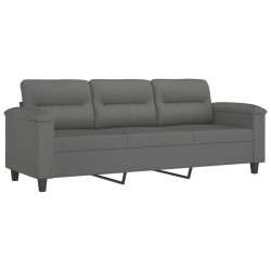 Canapé 3 places repose-pieds Gris foncé 180 cm Tissu microfibre 628069628069