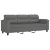Canapé 3 places repose-pieds Gris foncé 180 cm Tissu microfibre 628069628069