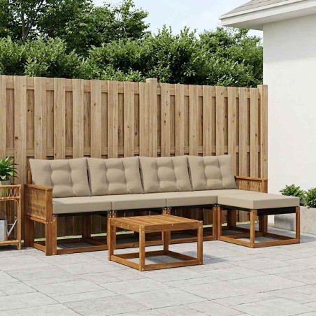 Ensemble de canapés d'extérieur 6 pcs Naturel et Beige 628070628070