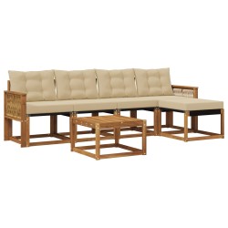 Ensemble de canapés d'extérieur 6 pcs Naturel et Beige 628070628070
