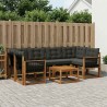 Ensemble de canapés d'extérieur 7 pcs Naturel et noir 628072628072