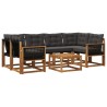Ensemble de canapés d'extérieur 7 pcs Naturel et noir 628072628072