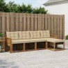 Ensemble de canapés d'extérieur 5 pcs Naturel et Beige 628074628074