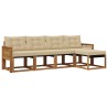 Ensemble de canapés d'extérieur 5 pcs Naturel et Beige 628074628074