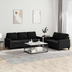 Ensemble de canapés 2 pcs avec coussins Noir Velours 628075628075