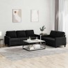 Ensemble de canapés 2 pcs avec coussins Noir Velours 628075628075