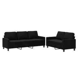 Ensemble de canapés 2 pcs avec coussins Noir Velours 628075628075