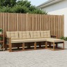 Ensemble de canapés d'extérieur 5 pcs Naturel et Beige 628077628077