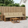 Ensemble de canapés d'extérieur 5 pcs Naturel et Beige 628078628078