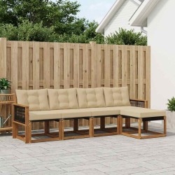 Ensemble de canapés d'extérieur 5 pcs Naturel et Beige 628079628079