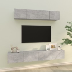 Ensemble de meubles TV 4 pcs Gris béton Bois d'ingénierie 628081628081
