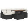 Ensemble de canapé de jardin 7 pcs Noir Poly rotin 628084628084