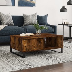 Table basse chêne fumé 90x60x35 cm bois d'ingénierie 628086628086