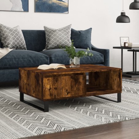 Table basse chêne fumé 90x60x35 cm bois d'ingénierie 628086628086
