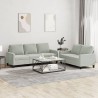 Ensemble de canapés 2 pcs avec coussins Gris clair Velours 628087628087