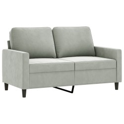 Ensemble de canapés 2 pcs avec coussins Gris clair Velours 628087628087