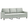 Ensemble de canapés 2 pcs avec coussins Gris clair Velours 628087628087