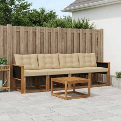 Ensemble de canapés d'extérieur 5 pcs Naturel et Beige 628089628089