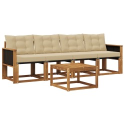 Ensemble de canapés d'extérieur 5 pcs Naturel et Beige 628089628089