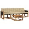 Ensemble de canapés d'extérieur 5 pcs Naturel et Beige 628089628089