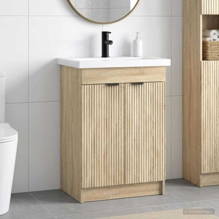 Ensemble de mobilier de salle de bain Chêne Sonoma 628091628091