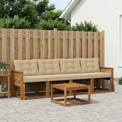 Ensemble de canapés d'extérieur 5 pcs Naturel et Beige 628094628094