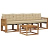 Ensemble de canapés d'extérieur 5 pcs Naturel et Beige 628094628094