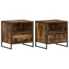 Table de chevet avec tiroir 2 pcs Chêne Fumé 50 x 39,5 x 50 cm 628096628096