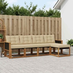 Ensemble de canapés d'extérieur 5 pcs Naturel et Beige 628097628097