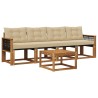 Ensemble de canapés d'extérieur 5 pcs Naturel et Beige 628101628101